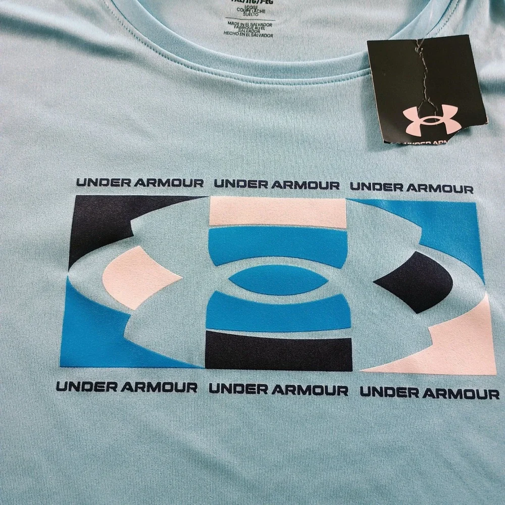 Under Armour Kids Graphic Tee Blue Youth XL Short Sleeve Loose Fit Shirt